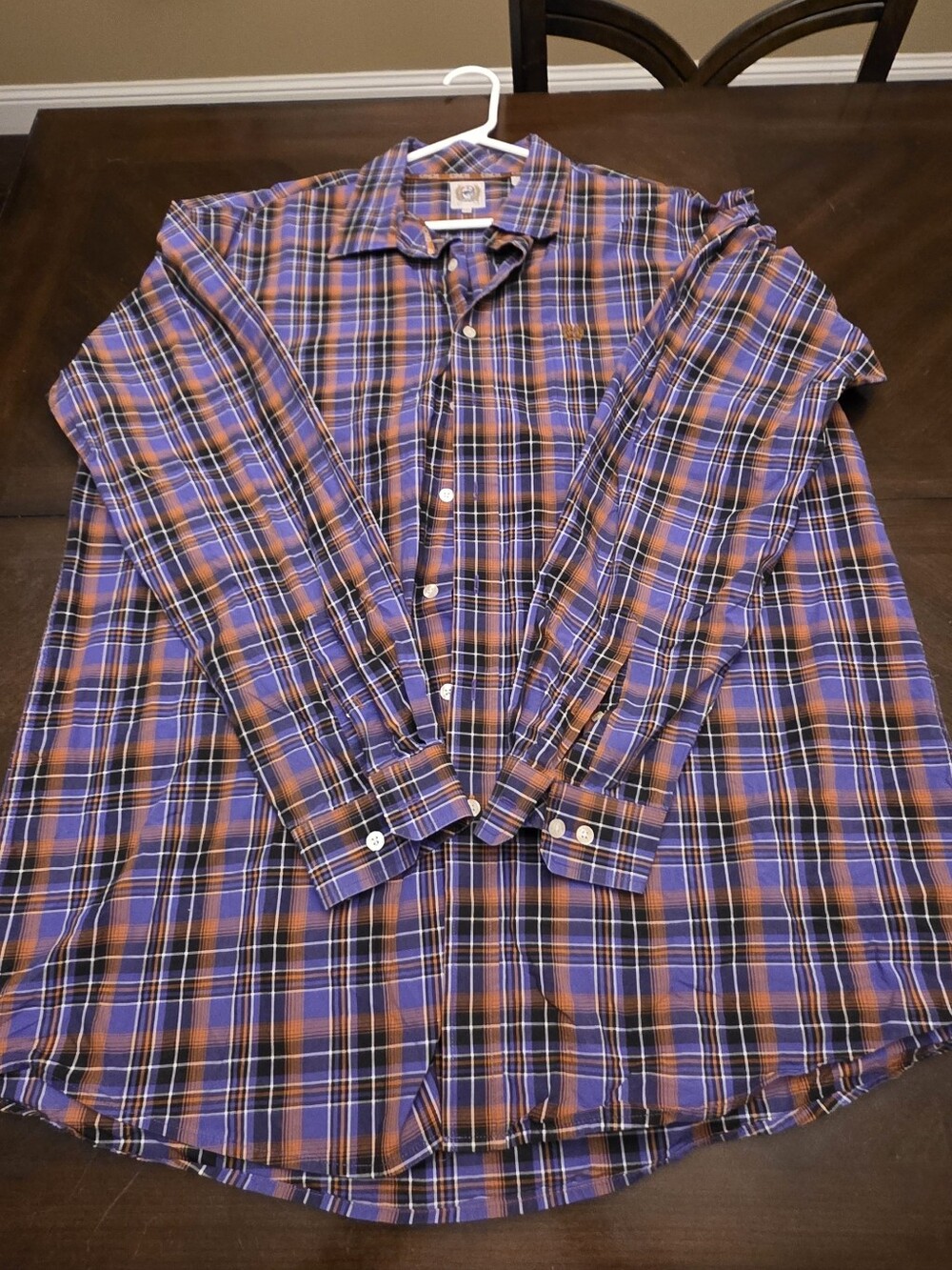 Cinch Men's Plaid Button-Down Shirt in Purple and Orange